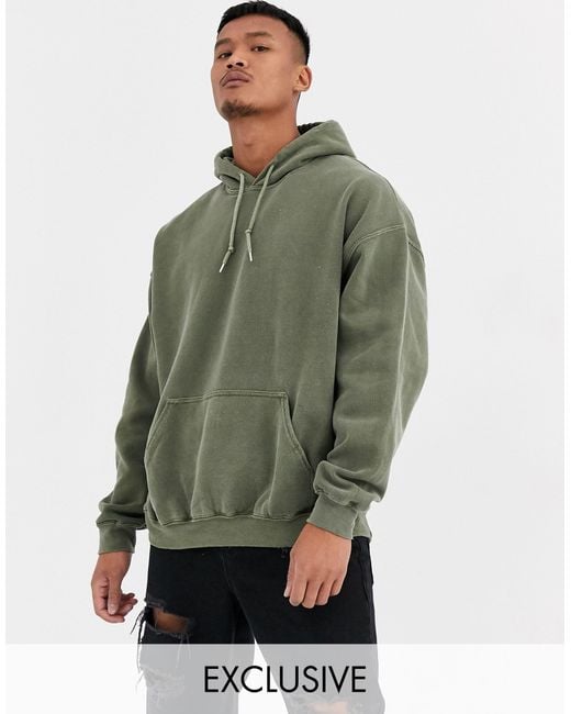 Reclaimed (vintage) Green Inspired Oversized Hoodie for men