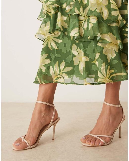 ANAYA Green Floral Print Ruffle Midaxi Dress