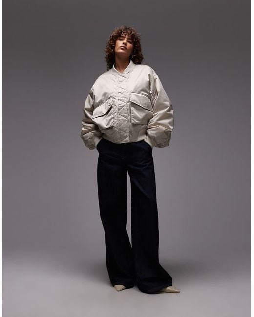 & Other Stories Gray Relaxed Fit Bomber Jacket