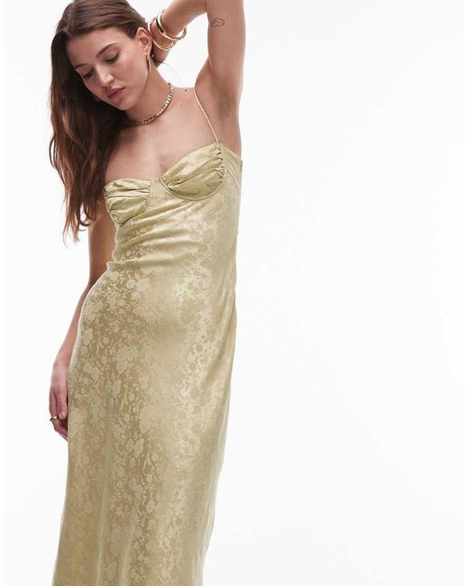 Nia Brown Samson Flocked Midi Dress