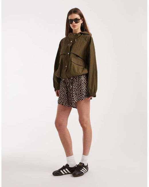 ASOS Brown Shower Resistant Rain Wear Parka Jacket