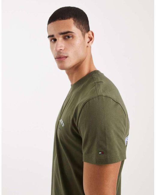 Tommy Hilfiger Green Dollar Stack Logo T-shirt for men