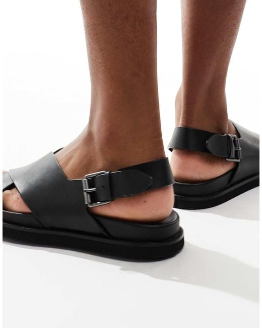 Polo Ralph Lauren Zane Cross Over Sandal in Brown for Men | Lyst