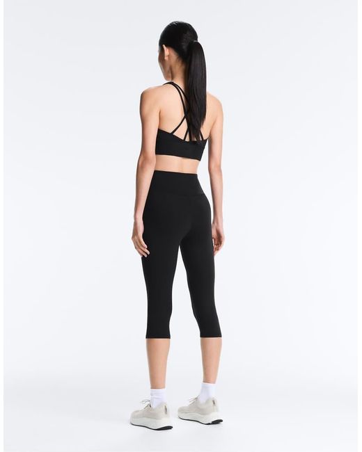 Oysho Black Comfortlux High-rise 40cm Capri leggings