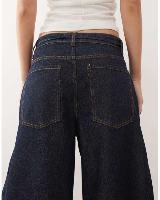Reclaimed Vintage White Denim baggy Wide Jean With Tie Detail Co-ord