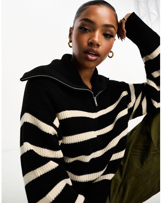 monki knitted zip front sweater