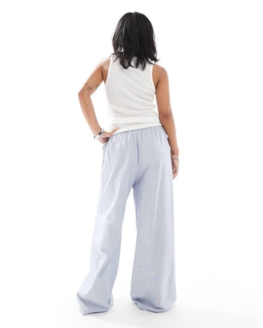 Only Petite White Wide Leg Tie Detail Trousers
