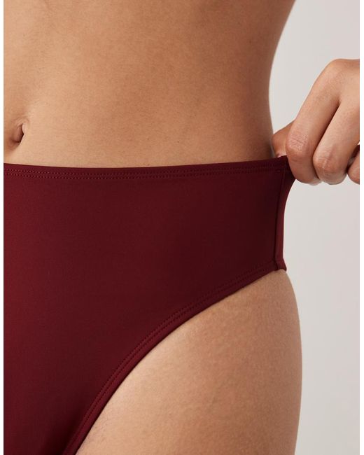 ASOS Red Martina Azores High Leg High Waist Bikini Bottom