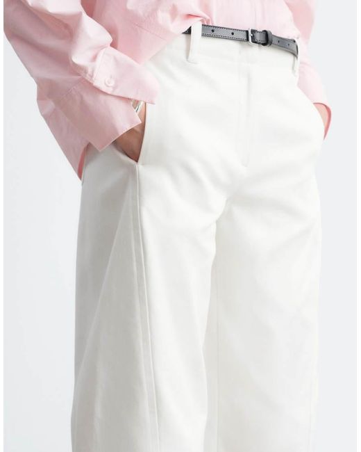 & Other Stories White Cotton Barrel Leg Trousers