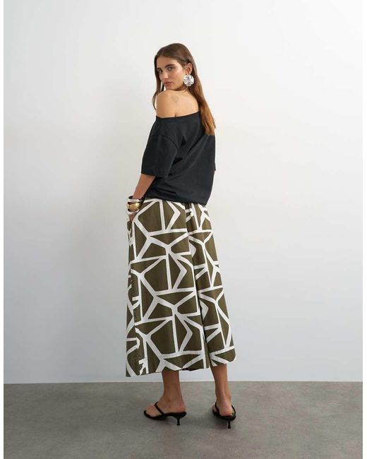 TOPSHOP Culotte Met Abstracte Print in het White