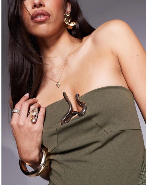 ASOS Green – trägerloses maxikleid