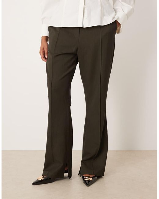 ASOS White Curve Tailored Seam Detail Flare Suit Trousers With Split Hem