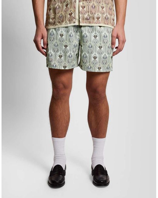Lyle & Scott White Shorts Botanical Swimshort for men