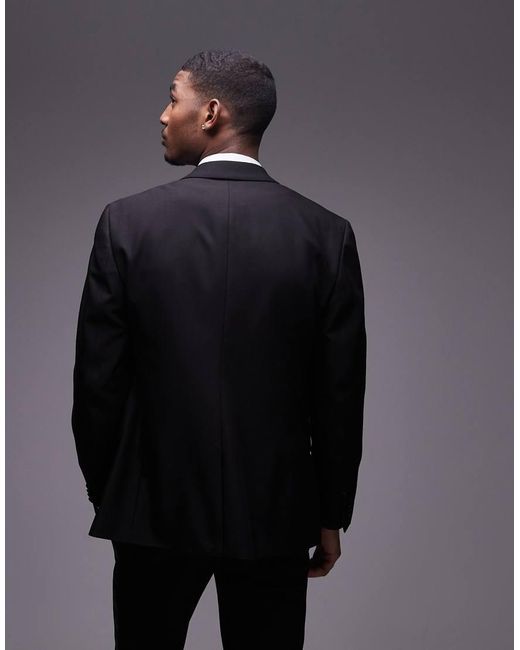 Topman Blue Slim Tux Suit Jacket for men