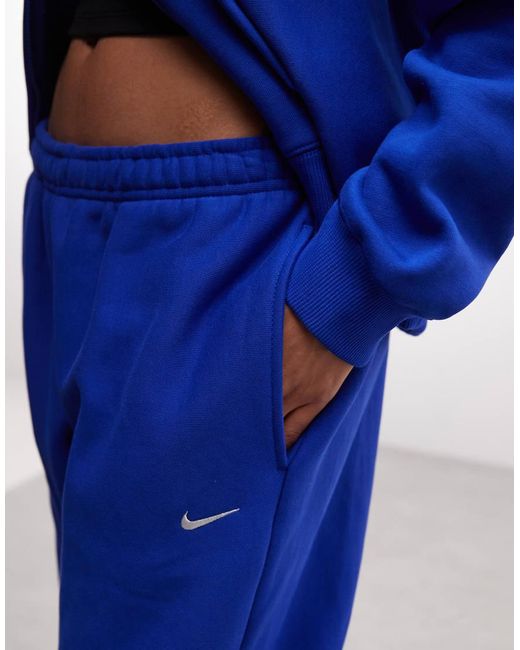 Nike Blue Studio Fleece Heavy Weight Oversized Joggers