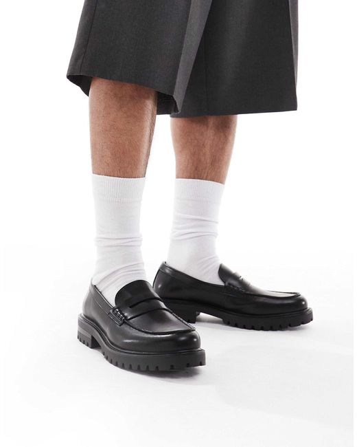 SEQWL Black Calvin Chunky Loafers for men