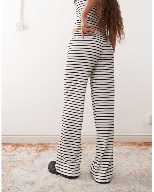 Collusion Natural – gestreifte hose mit weitem bein und tunnelzug, kombiteil