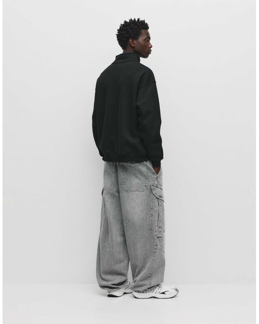 Pull&Bear – basic-sweatshirt in Gray für Herren