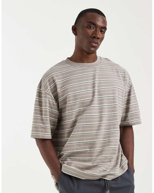 ASOS Gray Heavyweight Oversized T-Shirt for men