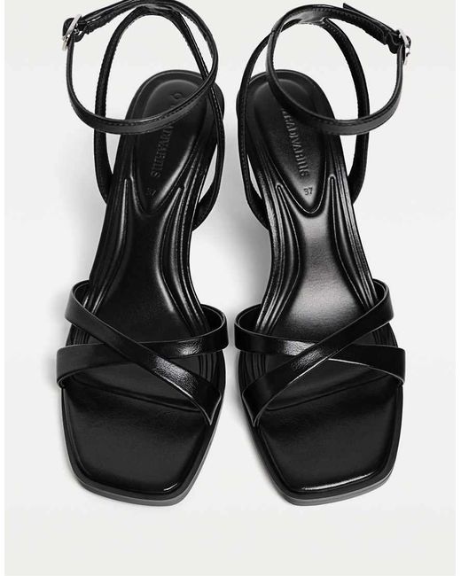 Stradivarius Black Wide Fit. High-Heeled Sandals