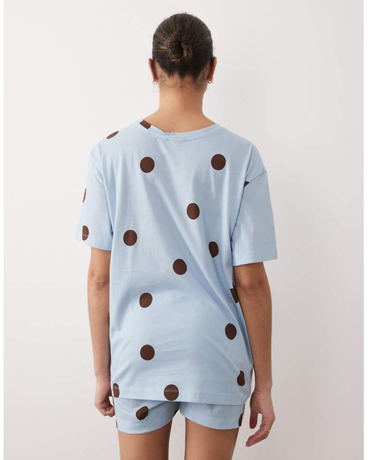 ASOS Blue Asos Design Maternity Oversized Tee And Shorts Pyjama Set
