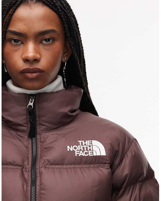 The North Face Red Nuptse Cropped Down Puffer Jacket
