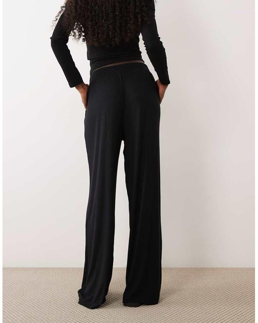 Abercrombie & Fitch Black Ribbed Jersey Balloon Fit Trousers