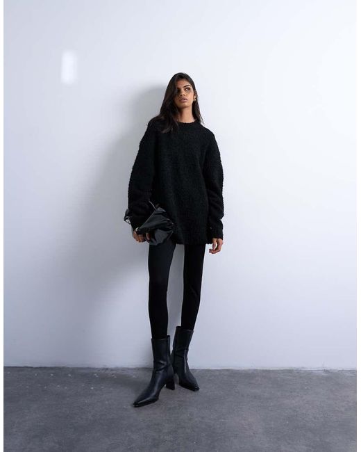 TOPSHOP Black Full Length Heavyweight leggings