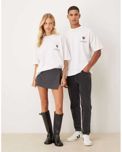ASOS White Oversized Unisex T-shirt With Guinness Prints