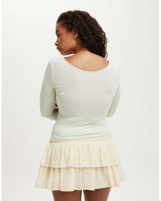 Cotton On Natural Sunday Scoop Long Sleeve