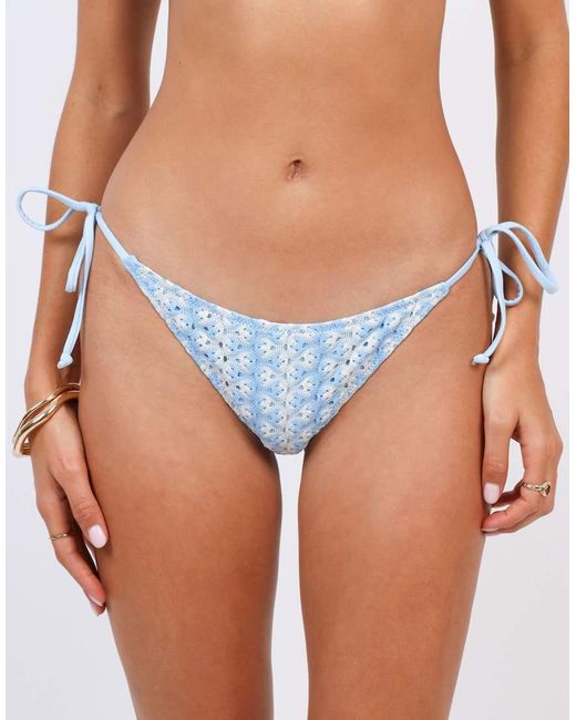 SIMMI White Crochet Tie Side Bikini Bottoms