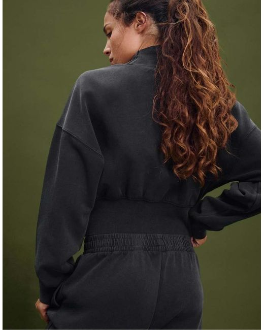 Stradivarius Green Interlock High Neck Sweatshirt