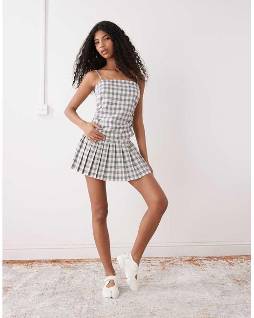Collusion White Check Cami Co-Ord