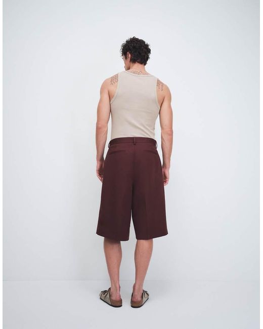 ASOS White Tailo Pleated Oversized Bermuda Shorts for men