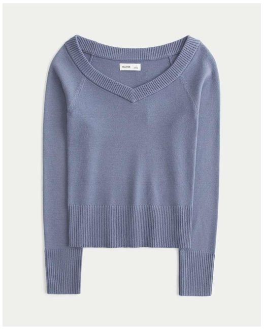 Hollister Blue V-Neck Sweater