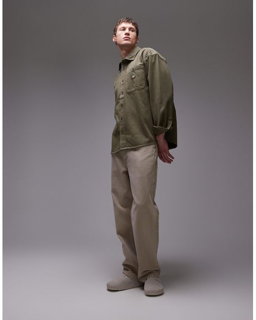 Dickies – houston – langärmliges jeanshemd in Brown für Herren