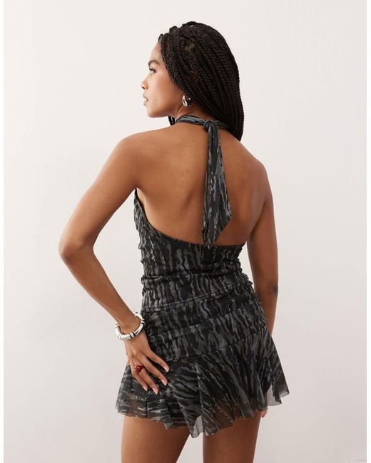 Collusion Black High Halterneck Top