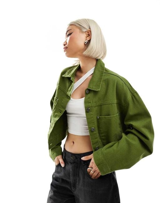 Vans Green Rayness Cropped Denim Jacket