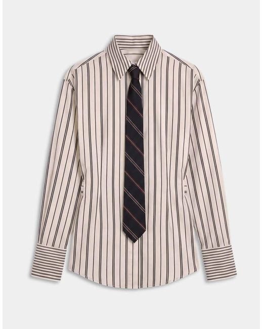 ASOS Gray Mixed Shirt With Tie-multi