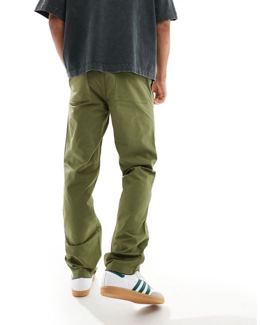 ASOS Green Straight Fit Ripstop Pants for men