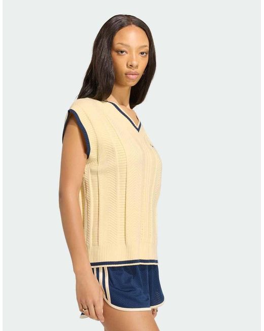 Adidas Originals Blue Cable Knit Vest