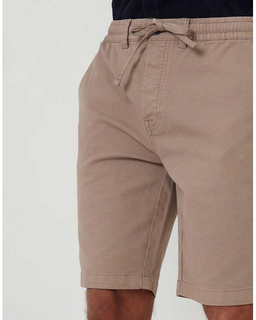 Threadbare Natural Elasticated Waist Stretch Chino Shorts for men