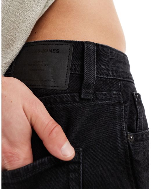 Pantaloncini di jeans neri dritti di Jack & Jones in Black da Uomo