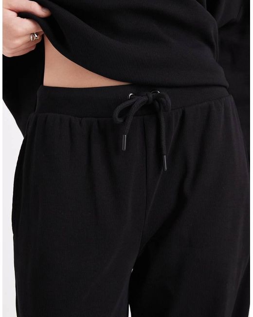 ASOS Black Wide Leg Ribbed jogger Co Ord