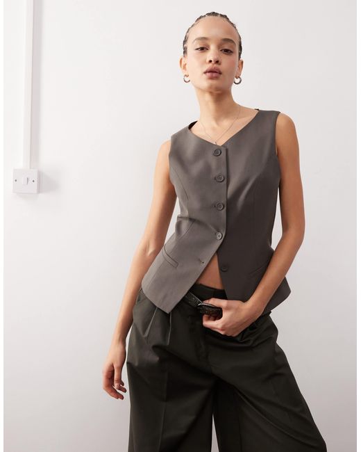 Weekday Gray Cobra Vest Top