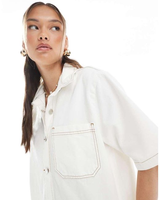Camicia A Maniche Corte di ASOS in White