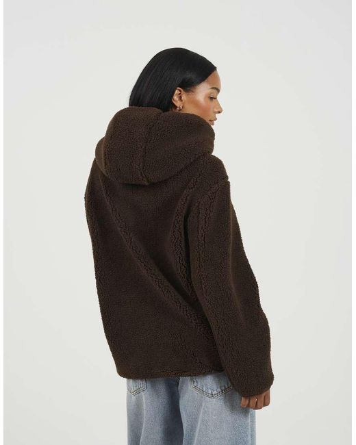 Brave Soul Black Hooded Fleece Jacket