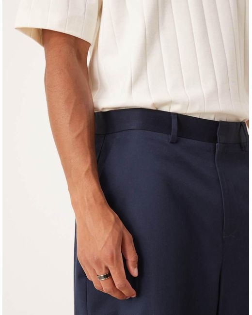Pantalones De Vestir De Pernera Barrel Ancha De ASOS de hombre de color Blue