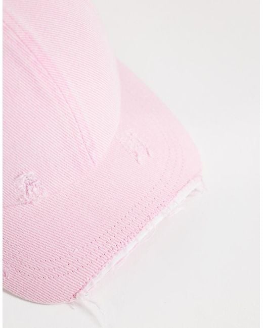 Weekday Pink Cap With Distressed Details
