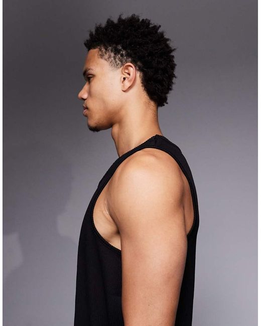ASOS Black Oversized Vest for men